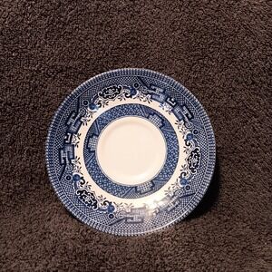 Vintage Churchill (ENGLAND) Blue‎ Willow 5.5" Tea/Coffee saucer NB